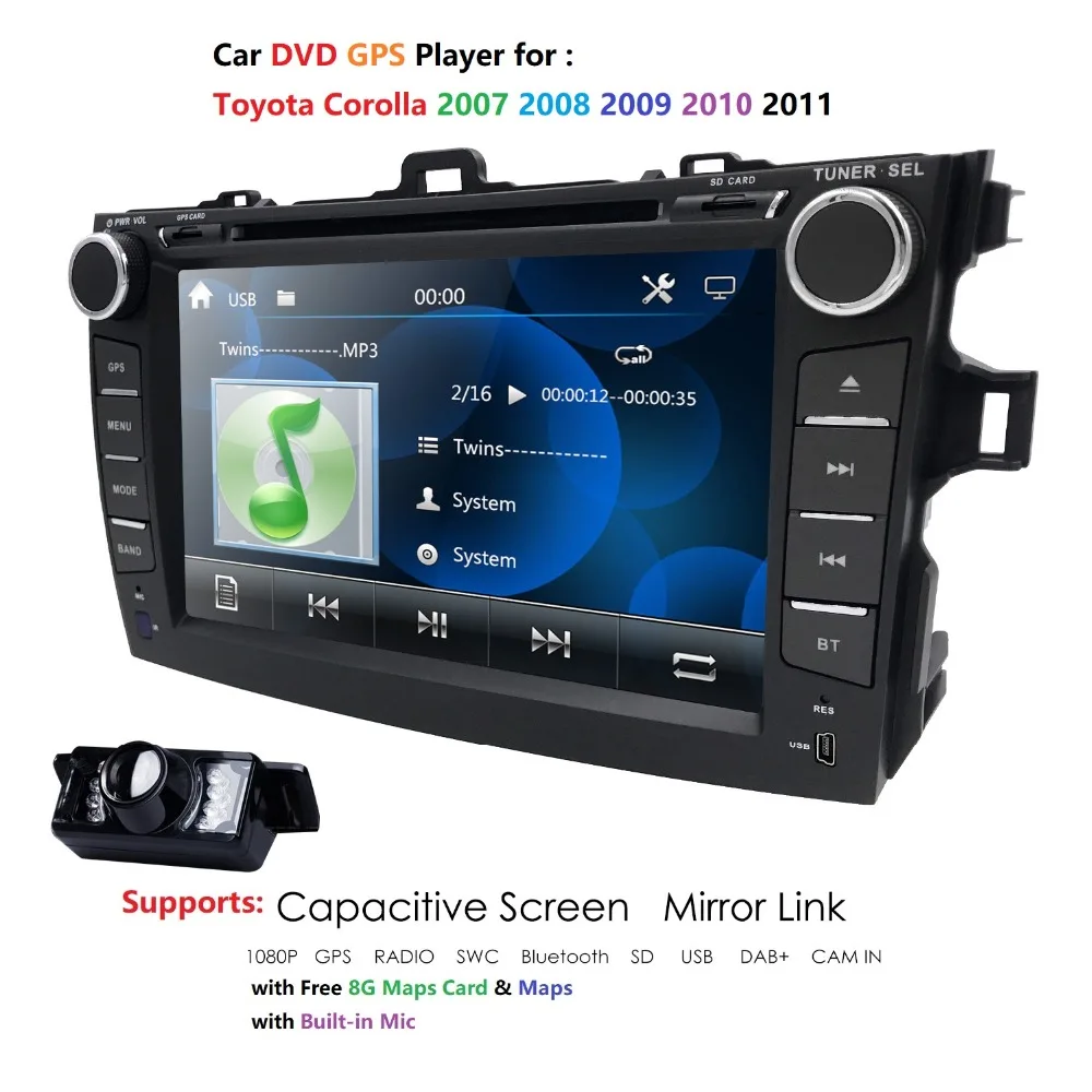 Cheap Hizpo 2 din car radio gps Car DVD Player For Toyota corolla 2007 2008 2009 2010 2011 Multimedia head unit navigation stereo usb 2