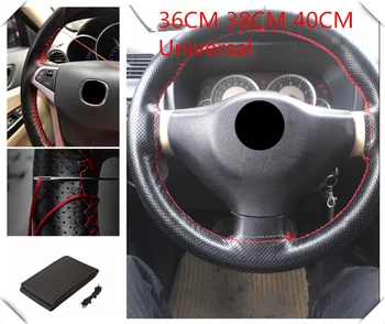 

Car essentials steering wheel cover soft leather knitting needle thread for Kia Sportage Sorento Sedona ProCeed Optima K900