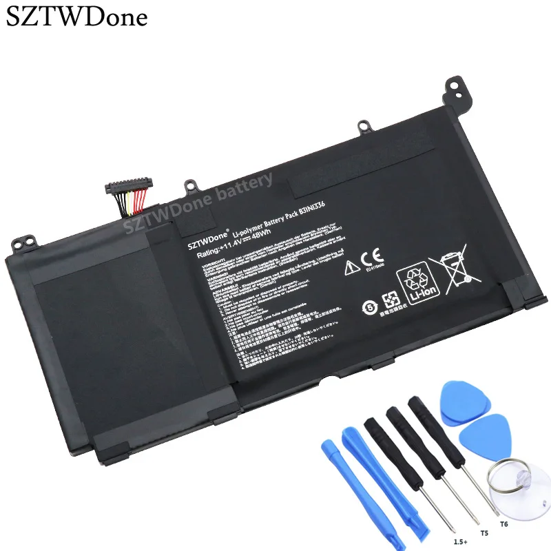 SZTWDone B31N1336 Аккумулятор для ноутбука ASUS VivoBook C31 S551 S551L S551LB S551LA R553L R553LN R553LF K551L K551LN V551L