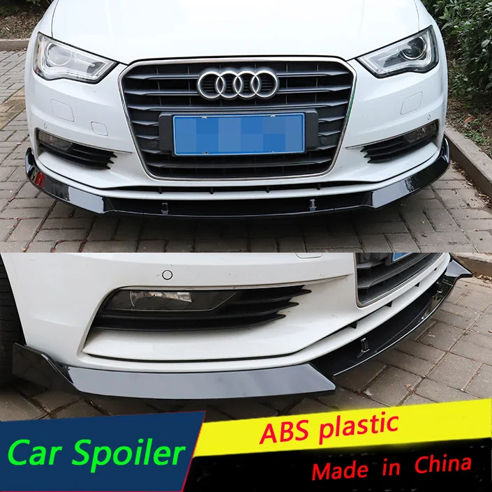 

For Audi A3 Front Bumper Diffuser Protector For 2017 2018 2019 New Audi A3 Rear Spoiler Body kit Bumper Front shovel lip spoiler