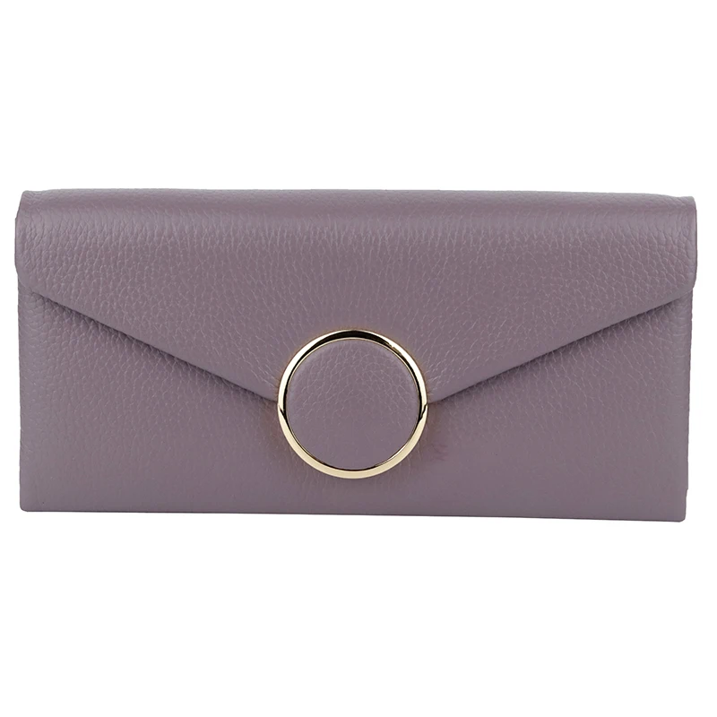 

Genuine Leather Cover Style Clutch Purse With Internal Mobile Phone Pocket New Arrivals Long Large Capacity Women Zipper Wallets