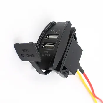 

12V 24V Car Auto Boat Accessory Red LED Dual USB Charger Power Adapter usb c car charger For huawei For Xiaomi mI For Iphone