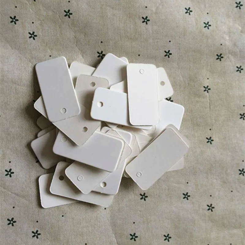 200pcs White Cardboard 2*4cm Blank Rectangle Gift Tag For DIY Hang