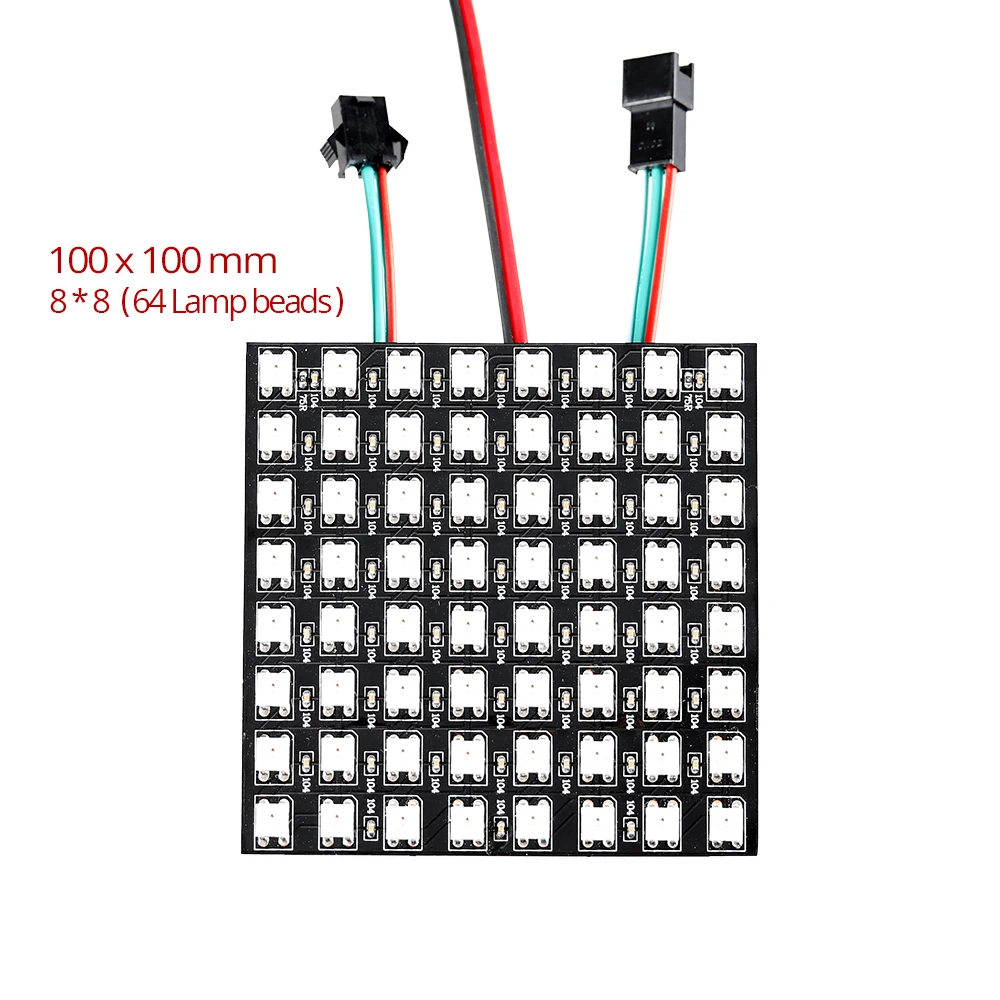 WS2812B Гибкий цифровой светодиодный Pixel Панель Экран индивидуально адресуемых 5050 RGB полный Цвет 64 256 Пиксельная лента