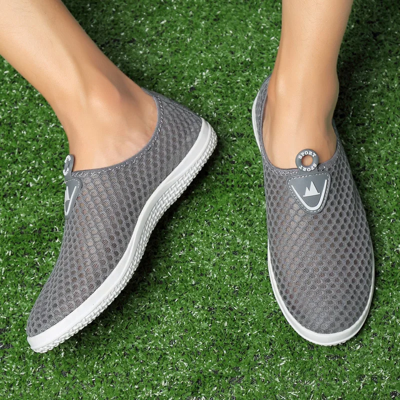

JINBEILEE Spring and Summer Running Shoes Men's Casual Mesh Breathable Sports Shoes Large Size One Pedal Lazy Shoes Men