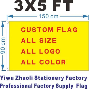 

3'x5' Full Color Single Sided Custom Flag with Grommets