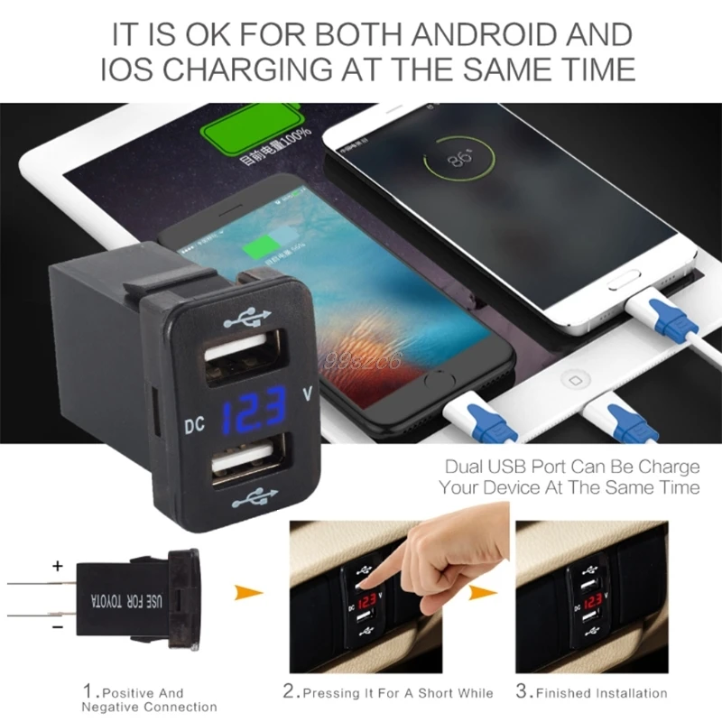 DC 12v USB разъем зарядное устройство измеритель напряжения вольтметр прикуриватель