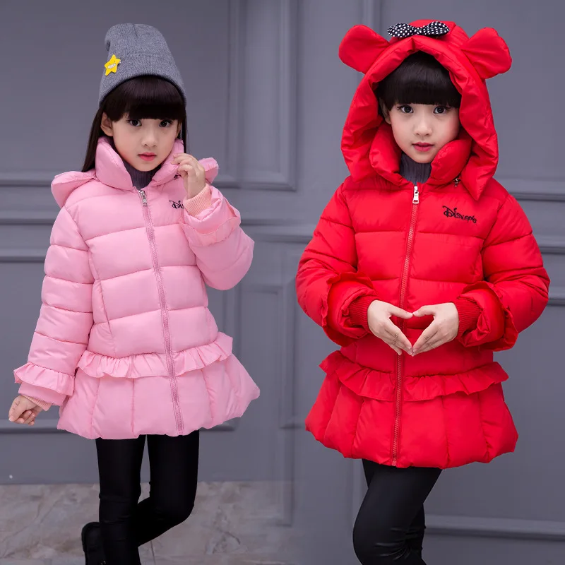 Girls Winter Coat Promotion Acetate Thick Padded Clothes 2016 New Winter Children In The Long Section