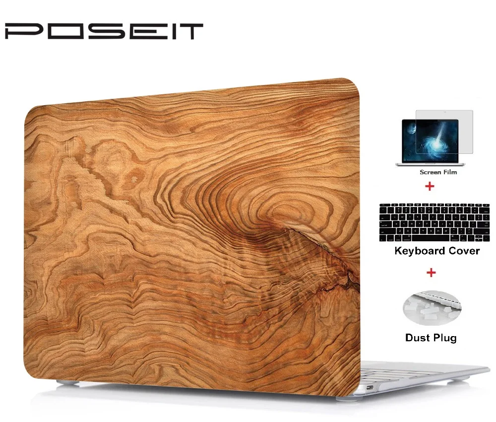 Plastic Hard Case Cover Laptop Shell+Keyboard Cover+Screen Film+Dust Plug For Macbook Air 11 13 Pro 13 15 Retina Touch Bar 13 15