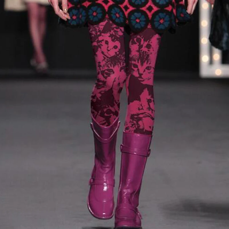 Spring & Autumn Tights - Velvet Cat Printed Sexy Tights for Women