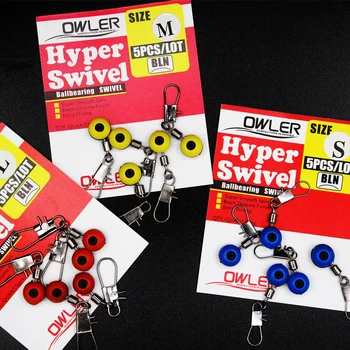 

5PC/lot S M L Fishing Swivel With Coast Look Snap Fishing Hook Mutil Bearing Lure Connector Terminal Fishing Tackle hook