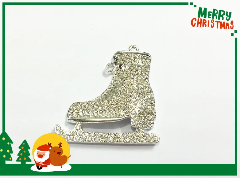 

Newest ! 45MM*44MM 10pcs/lot Ice Skate With Clear Rhinestone Pendants