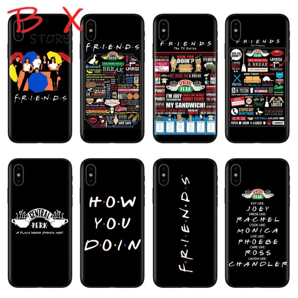 

Central Perk Coffee friends tv show how you doin Black silicone Phone Case Cover For iPhone X 5 5s SE 6 6SPlus 7 7Plus 8 8Plus
