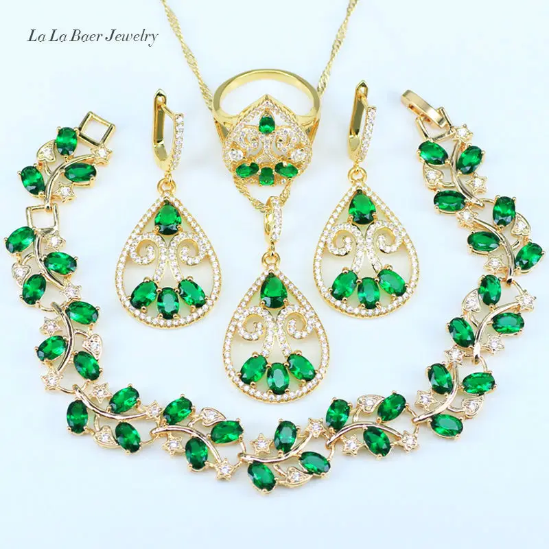 emerald wedding jewelry sets
