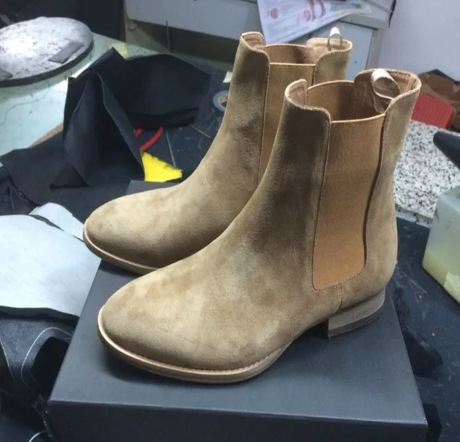 Nice Spl Style New Chelsea Boots Sharp Toe Kanye West Boots Genuine Leather Fishion Life Style Euro And America Mid GD - AliExpress