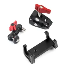 Multi-function Ball Head Clamp Ball Mount Clamp Magic Arm Super Clamp with 1/4 Thread for GPS Phone Monitor/LED Light smallrig adjustable friction articulating magic arm with screw ball head and nato clamp ball head for director monitor support