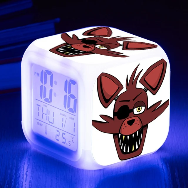 FNAF World Digital Alarm Clock Night Light LED 7 Color Change reloj