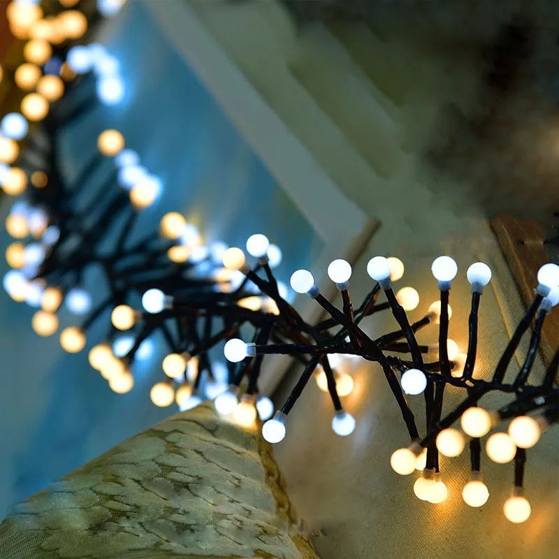 

Waterproof 3m 400 Milky Balls LED Firecrackers String Light 8 Modes Fairy String Light for Outdoor Indoor Home Holiday Lighting