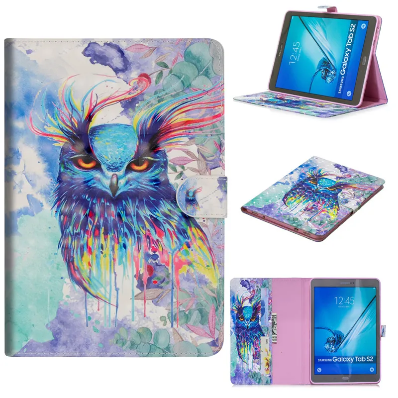 Новый чехол кошелек для Samsung Galaxy Tab S2 9 7 T810 T813 T815 T819 дюйма ТПУ кожа 3D мультяшный