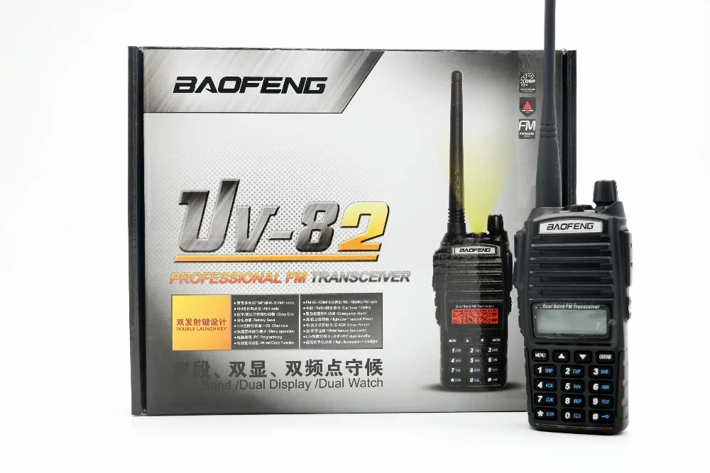 Baofeng УФ-82 Рация VHF/UHF 137-174/400-520 МГц Dual Band рации Портативный С FM и фонарик Двухстороннее Радио