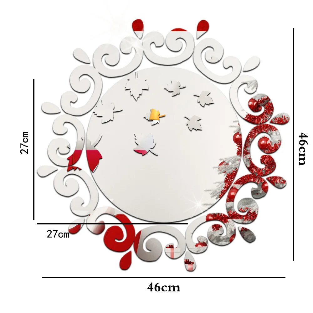 Горячая Распродажа DIY 3D круглое зеркало акриловый цветочный эффект стены стикеры Наклейка домашний декор для ванных и туалетных комнат зеркало
