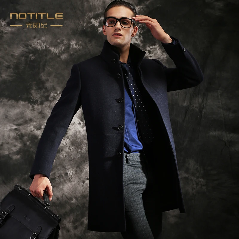 

2015 season sale men's Mink stand collar male medium-long wool overcoat woolen trench commercial slim outerwear