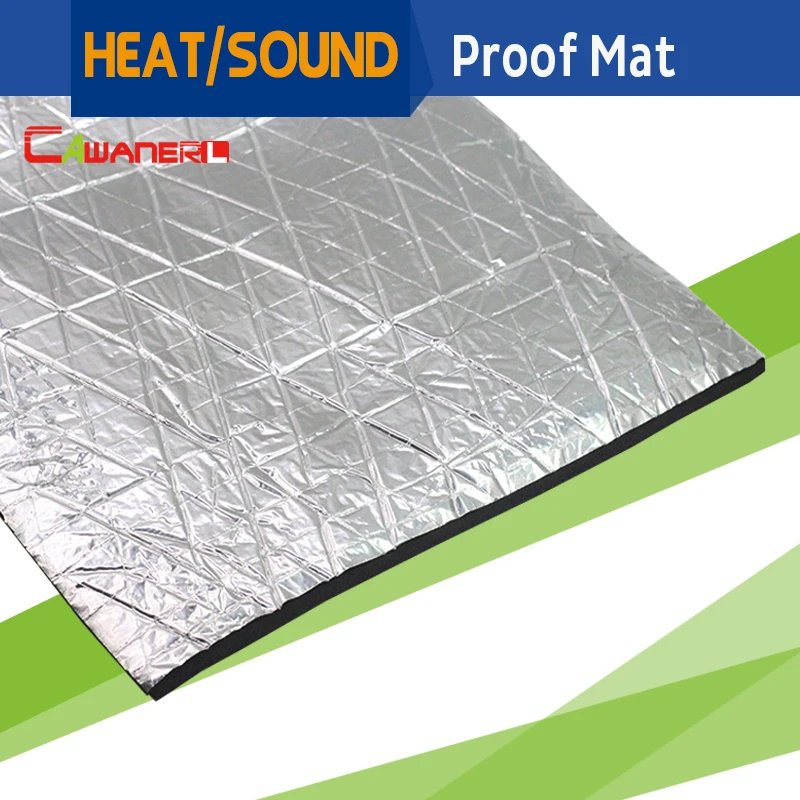 

Cawanerl 10CM X 100CM 4" X 40" Car Heat Shield Sound Noise Proof Insulation Mat Material Deadening Aluminum Foil Deadener