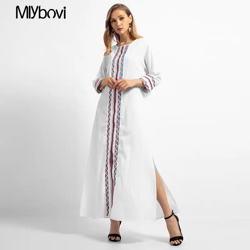 white kaftan maxi dress