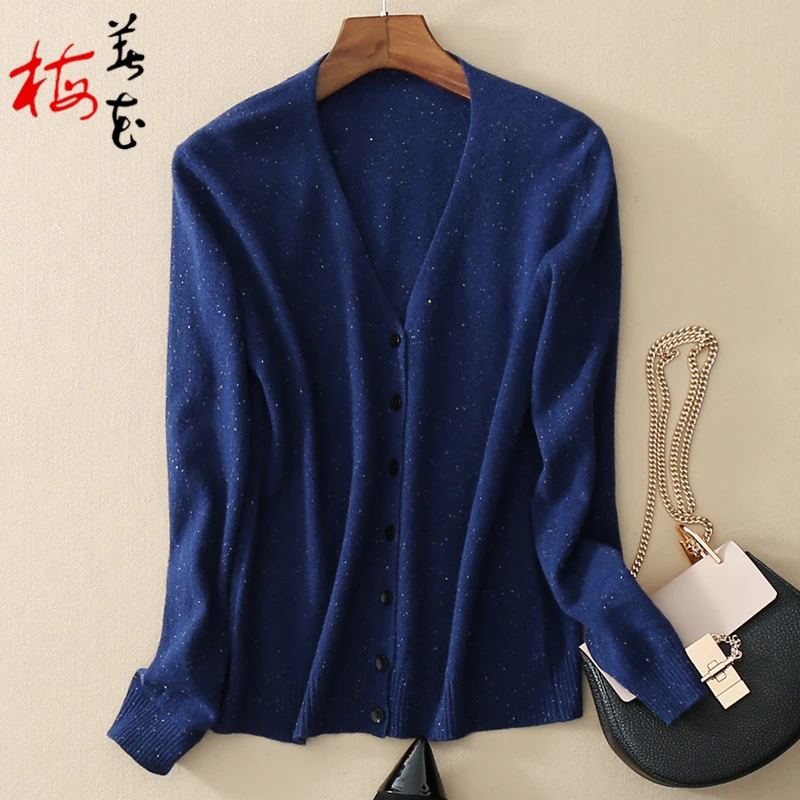 2016 カーディガン v ネック ファッション基本女性100% カシミヤ ニット variegeted染め糸カーディガン カシミヤ