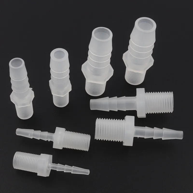 

5pcs G1/8 G1/4 Male Thread To 2.8~12mm Food Grade PP Straight Connectors Aquarium Fish Tank Air Pump Aerator Hose Pagoda Joints