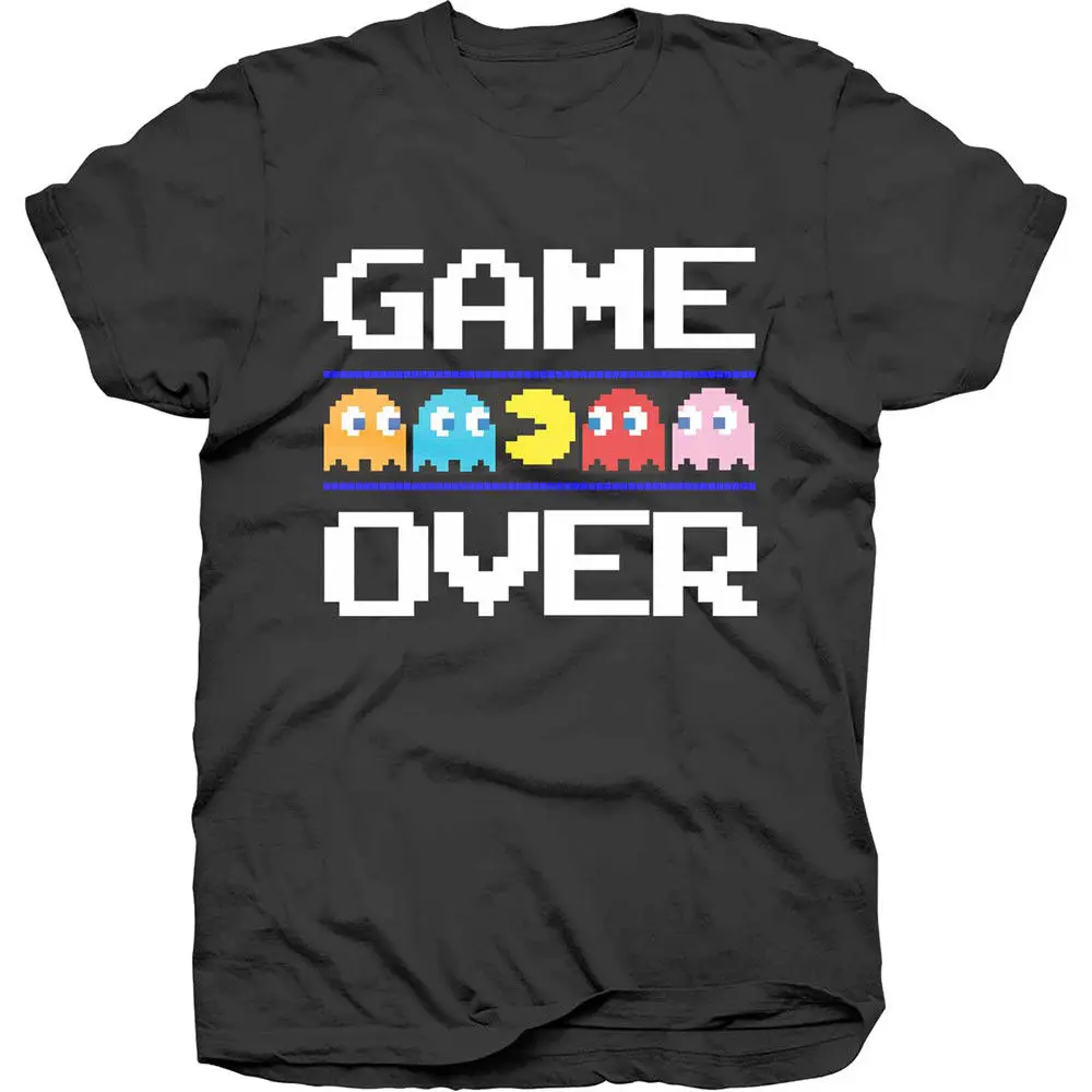 Pac человек-Game Over классический официальный Pacman Namco Аркада черный Для мужчин s футболка классная Повседневное гордость футболка Для мужчин