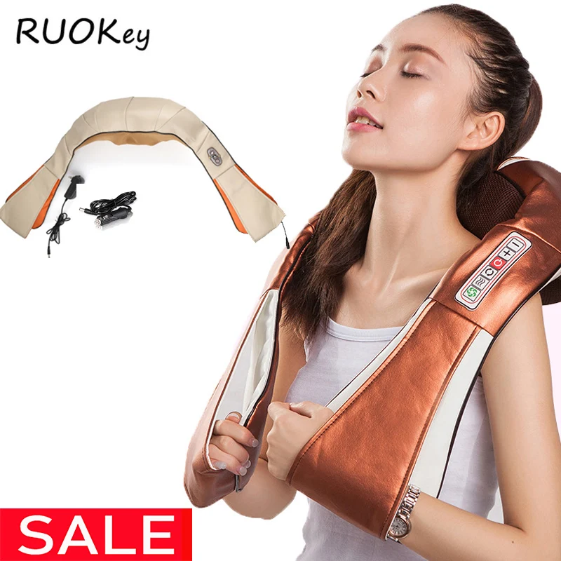 

3D kneading Shiatsu Cervical Back Neck Massager Shawl Electric Roller Heat Device Manual China Home Car Shoulder Massage Machine