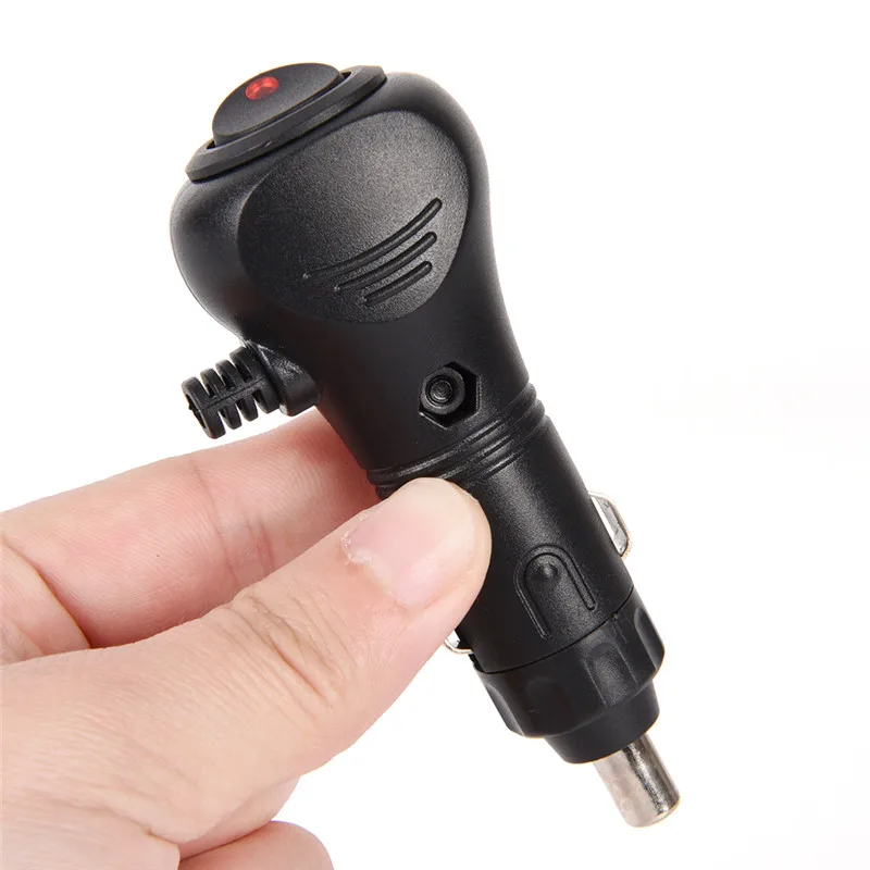 1Pcs LED With Switch Male Motor Car Cigarette Lighter Socket Plug Charger Connector High Quality
