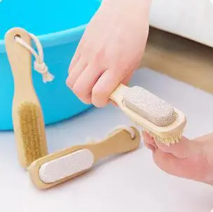 Foot care tool- Multifunction Duplex natural exfoliating foot stone grinding brush feet hanging rub foot stone anti-horny