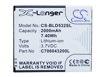 

Cameron Sino 2000mAh Battery C706043200L, C706043200T for BLU D532, D532U, D534, D670, D670U, L120, L131L, L131U