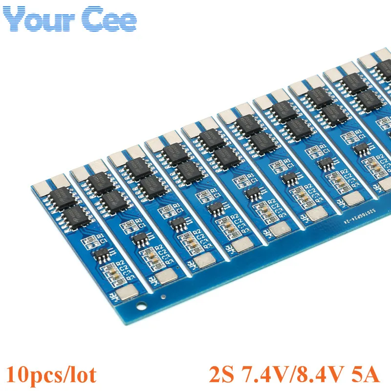 10 шт. 2S 7,4 V 5A литий-ионная 18650 литиевая батарея зарядное устройство Защитная плата BMS PCM 8,4 V для литий-ионной Lipo батареи