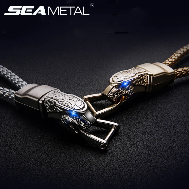 

Car Keychain Metal Alloy Hanging For Keys Rings Chains Pendant Holder Fashion Men Women Belt Waist Leopard Head Auto Accessories
