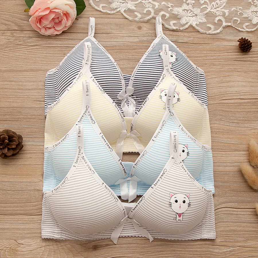 Cartoon Kids underwear For Girl Sport Bra Thin Cup Young Girl Bra