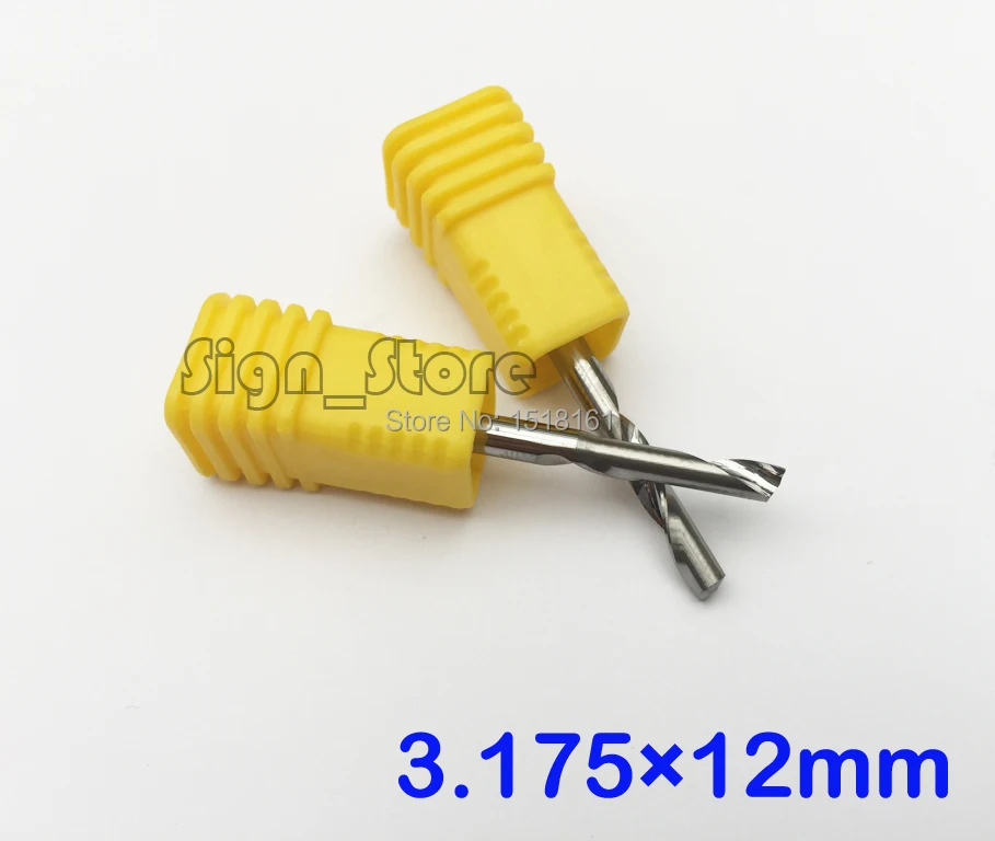 

3.175mm *12mm Free shipping 5pcs/Lot CNC Router Tools Carbide Engraving Bit Single Flute Aluminum End Mill Cutter