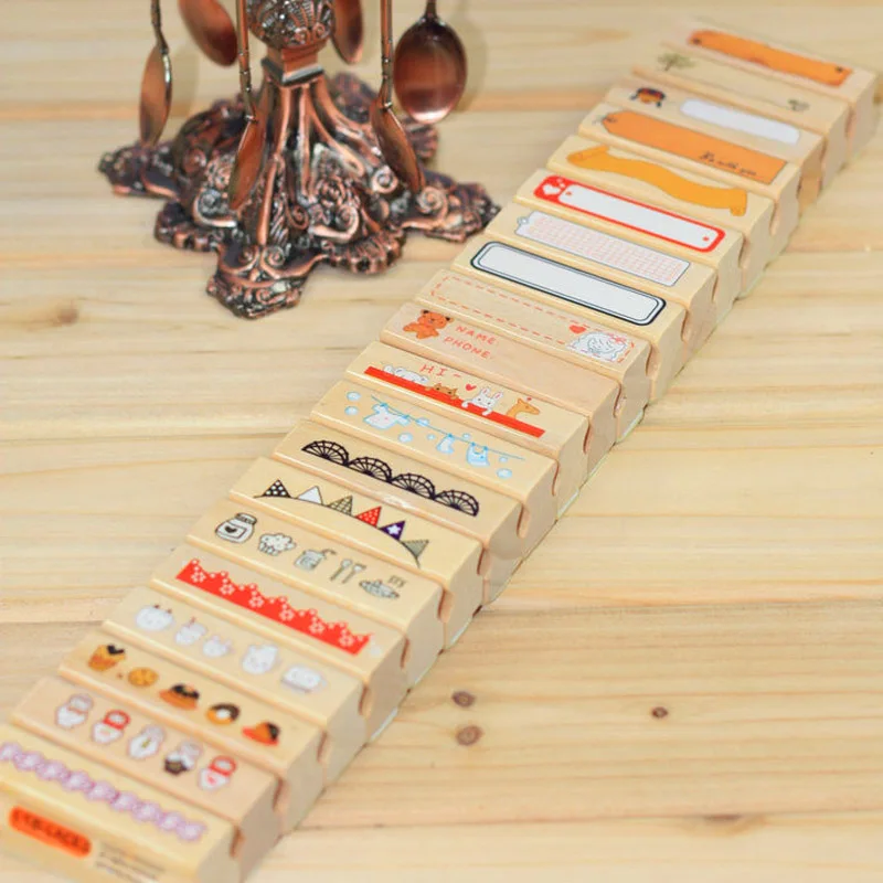 

Wax Seal Stamps School Educational Supplies Wooden Rubber Stamp Seal Photo Album 1Pcs Wood Rubber Mini Wooden Stationary