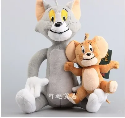 

Free shipping 2 Pcs/Set CatTom & Jerry Mouse Plush animal Dolls Cute cartoon Stuffed plush toy for children birthday gift