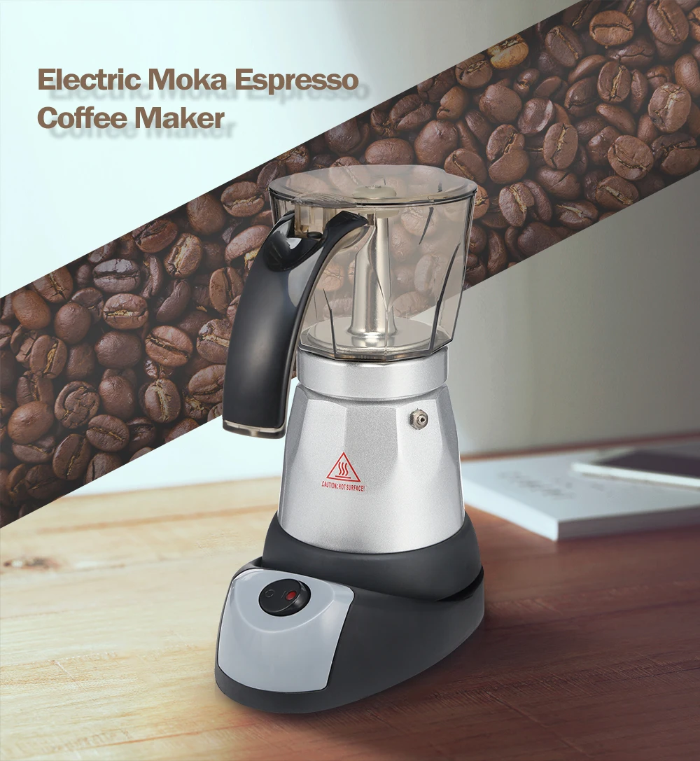 480W Electric Moka Espresso Coffee Maker 150/300Ml Portable Electric