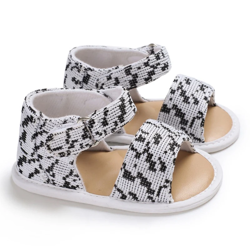 1 пара; детская обувь для малышей; детская обувь для мальчиков и девочек с мягкой подошвой; нескользящие хлопковые сандалии с леопардовым узором в горошек для Новорожденные малыши; Infantil - Цвет: Белый