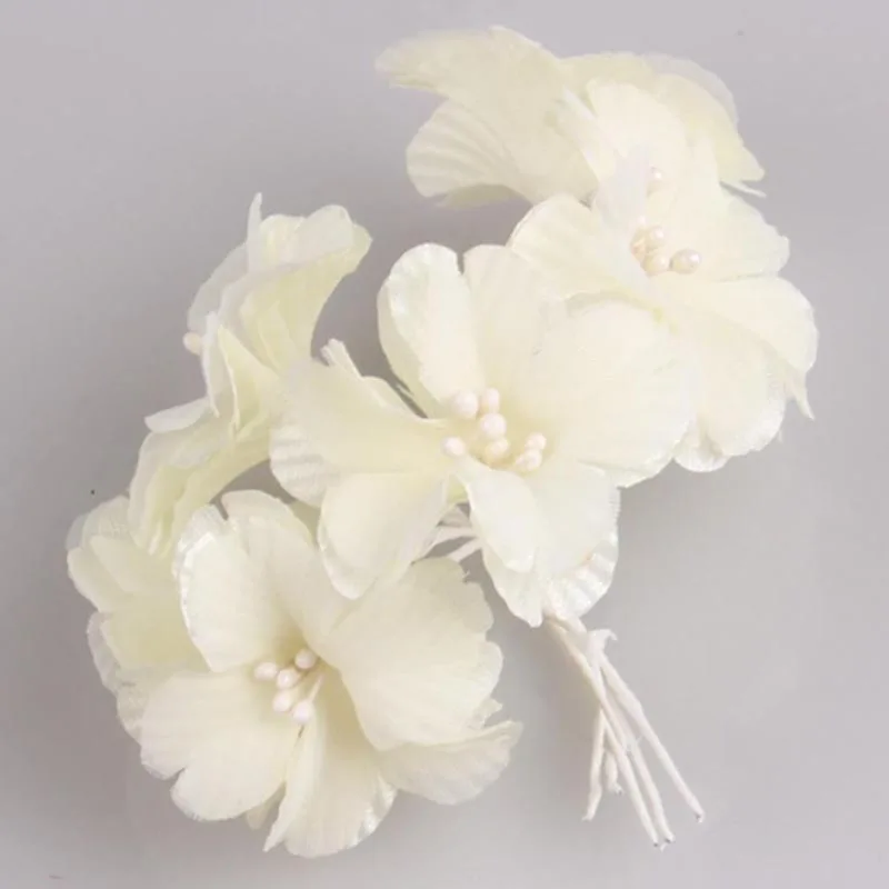 

72PCS,4CM Small Fabric Artificial Silk Fake Cherry Blossom,DIY Wedding Decorations For Hair Garland,Scrapbooking.Boutonniere