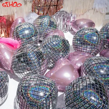 

20pcs 22inch Diamond 4D Cube Disco Metalic Balloons Silver Laser Aluminum Foil Balloon Wedding Bar Birthday Party Decoration