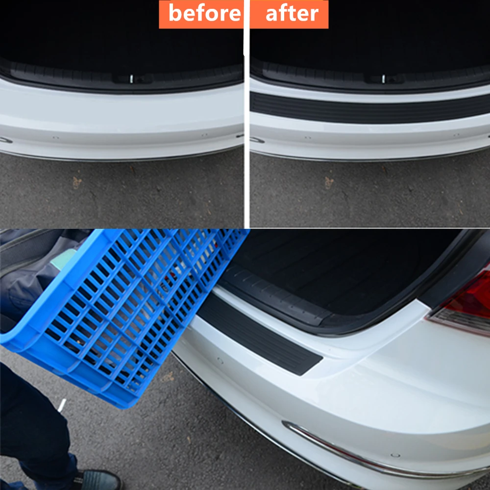 104cm Rubber Bumper Strip Guard Protector Door Edge Strip Trim Sticker Bumper Car Styling