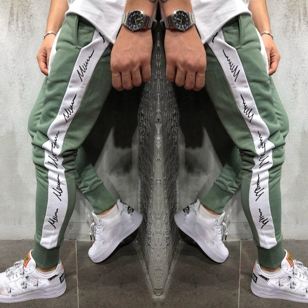 Running Pant Mens Slim Fit Tracksuit Bottoms Loose Jogging Joggers Sweat Pants Exercise Sportwear Trousers