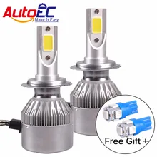Autoec 1 компл. 36 Вт высокая яркая удара C6 светодиодные фары 2500/3600LM H4 H7 H11 H13 9005 9006 9004 9007 880 автомобиля светодиодная лампа # LN62