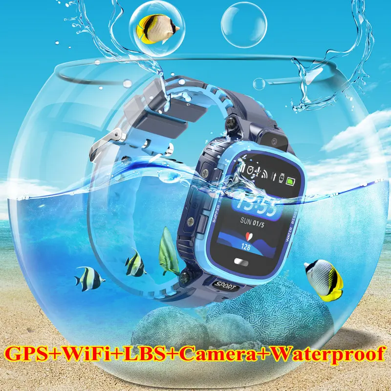 

IP67 waterproof Smart Watch GPS WIFI for Kids Tracker Phone Smart GPS Children SOS Monitoring Positioning Watch 500mAh Battery
