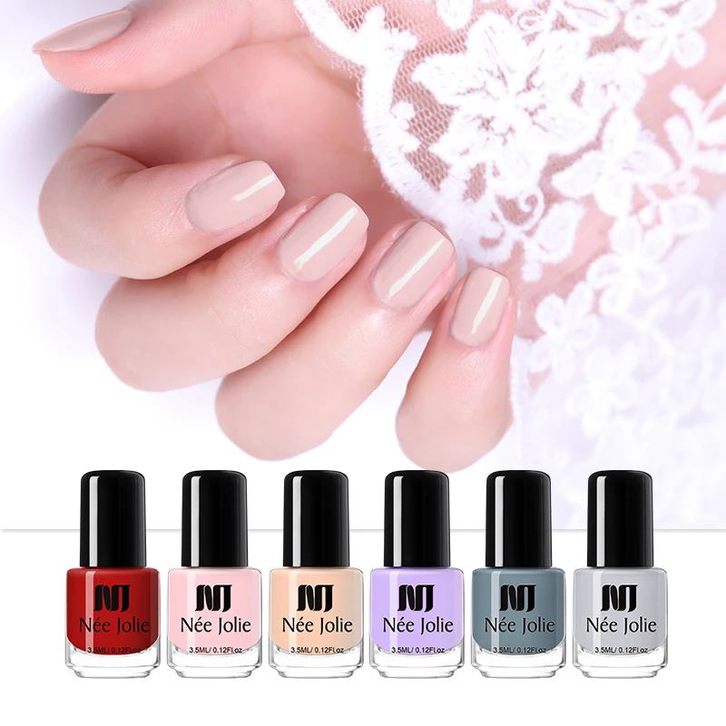 

NEE JOLIE 12 Bottles Nail Polish Pure 36 Color Gra Holographic Glitter Nail Polish Lacquer Varnish 48 Colors Nail Decor